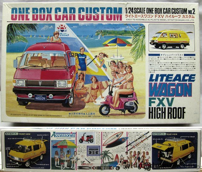 Nitto 1/24 Liteace Wagon FXV High Roof with Diorama and Accessories - Motorized, 821-1500 plastic model kit